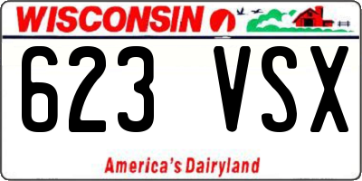 WI license plate 623VSX