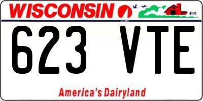 WI license plate 623VTE