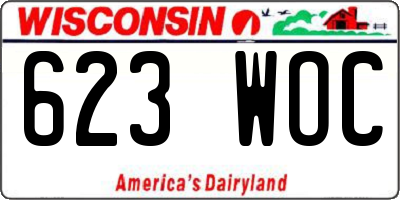 WI license plate 623WOC