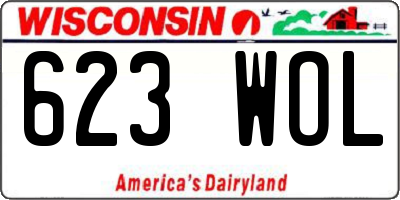WI license plate 623WOL