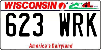 WI license plate 623WRK