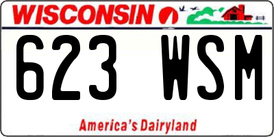 WI license plate 623WSM
