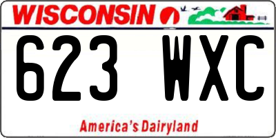WI license plate 623WXC