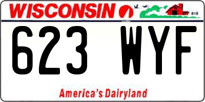 WI license plate 623WYF