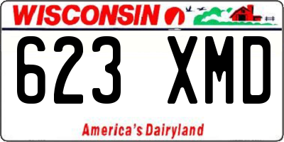 WI license plate 623XMD