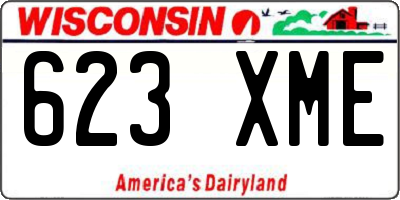 WI license plate 623XME