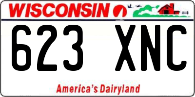 WI license plate 623XNC