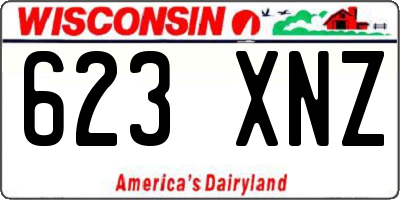 WI license plate 623XNZ