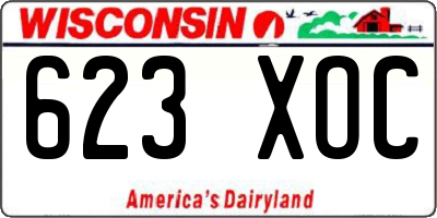 WI license plate 623XOC