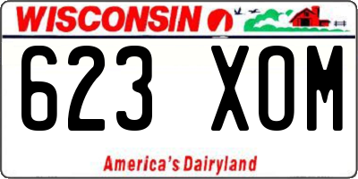 WI license plate 623XOM
