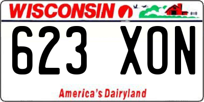 WI license plate 623XON