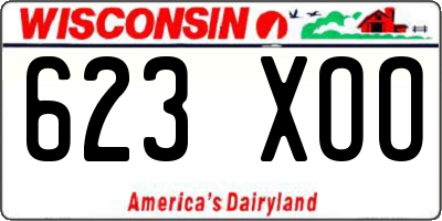 WI license plate 623XOO