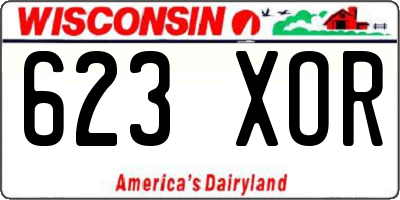 WI license plate 623XOR