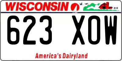 WI license plate 623XOW