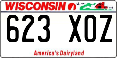 WI license plate 623XOZ