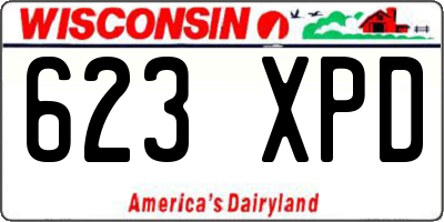 WI license plate 623XPD