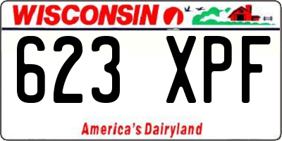 WI license plate 623XPF