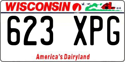 WI license plate 623XPG