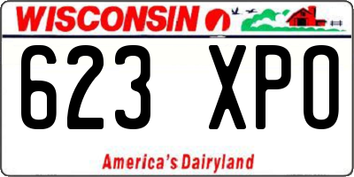 WI license plate 623XPO