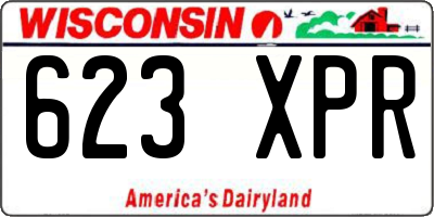 WI license plate 623XPR