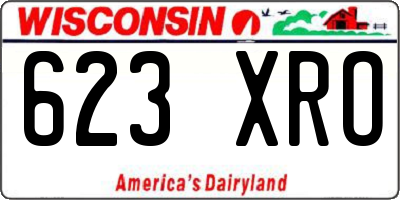 WI license plate 623XRO