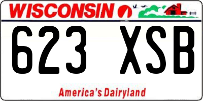 WI license plate 623XSB