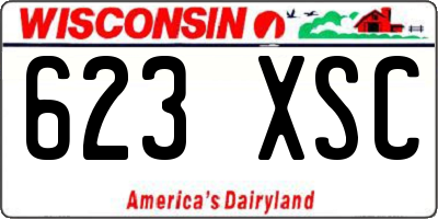 WI license plate 623XSC