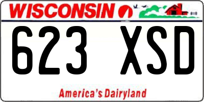 WI license plate 623XSD