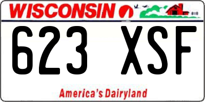 WI license plate 623XSF
