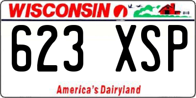 WI license plate 623XSP
