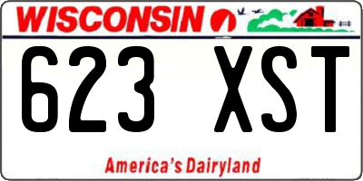 WI license plate 623XST