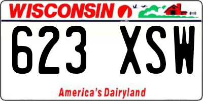 WI license plate 623XSW