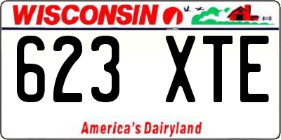WI license plate 623XTE