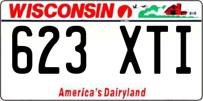 WI license plate 623XTI