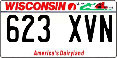WI license plate 623XVN