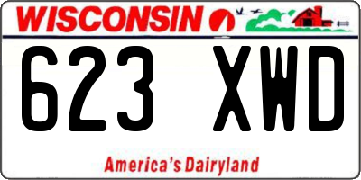 WI license plate 623XWD