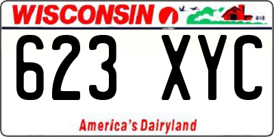 WI license plate 623XYC