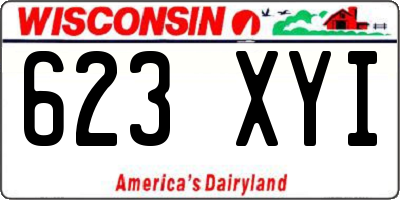 WI license plate 623XYI