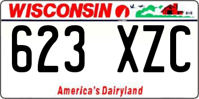WI license plate 623XZC