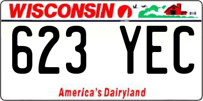 WI license plate 623YEC