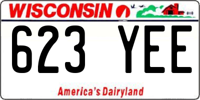 WI license plate 623YEE