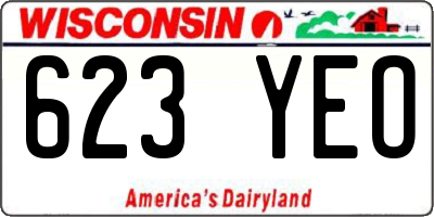 WI license plate 623YEO