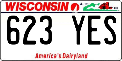 WI license plate 623YES