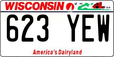 WI license plate 623YEW