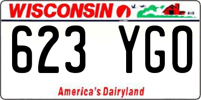 WI license plate 623YGO