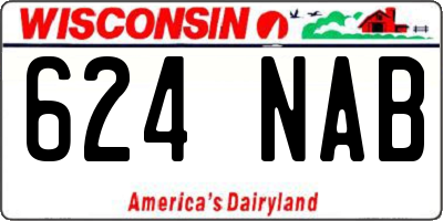 WI license plate 624NAB