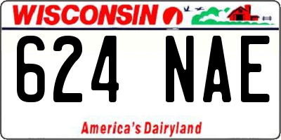 WI license plate 624NAE