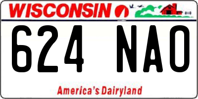 WI license plate 624NAO