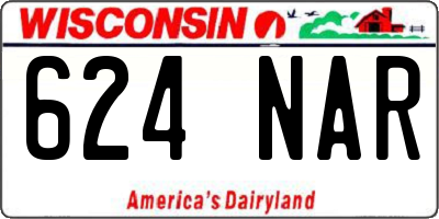 WI license plate 624NAR