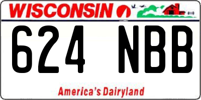 WI license plate 624NBB